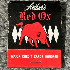 Vintage Matchbook Arthur’s Red Ox Steak House Restaurant Menasha WI Wisconsin